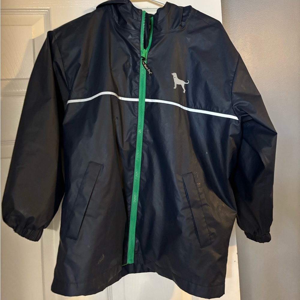 The Black Dog rain coat for boy or girl. Mesh lined with a hood.